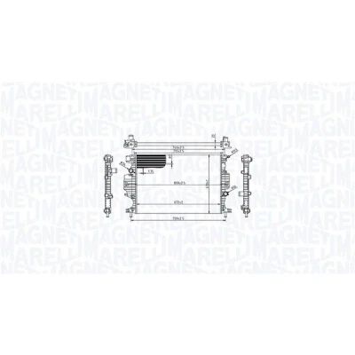 Billede af MAGNETI MARELLI 350213215800 Radiator til køretøjer med manuelt gear 672 470 23 Mekanisk fuget køleripper FORD: Mondeo 5 Kombi,