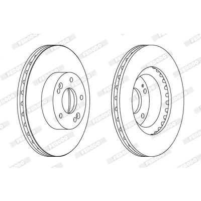 Billede af FERODO PREMIER DDF1630C Bremseskiver 300 28 5 114,3 ventileret coatet med skruer HYUNDAI: i40 Stationcar, Sedan, Tucson, KIA: Optima / K5