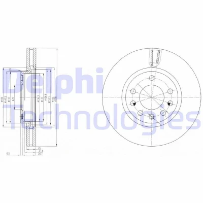 Billede af DELPHI BG4149 Bremseskiver 278 26 5 ventileret olieret ubehandlet uden hjullejer, ABS sensorring OPEL: Corsa D Hatchback, C Hatchback