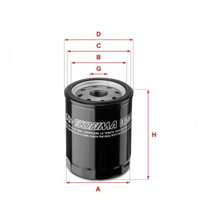 Billede af SOFIMA S 2530 R Oliefilter M 20 X 1,5 med en returløbs stop ventil Påskruet filter FIAT: Punto II Hatchback, Stilo I Hatchback