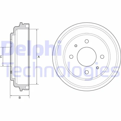 Billede af DELPHI BF546 Bremsetromler uden ABS sensorring, hjullejer 222