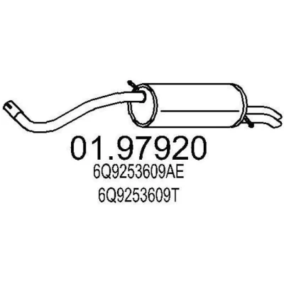 Billede af MTS 01.97920 Lydpotte 1290 SKODA: Fabia I Hatchback, 1 Combi