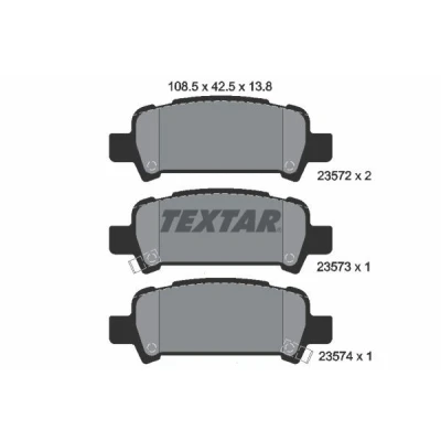 Billede af TEXTAR 2357202 Bremseklodser med akustisk advarsel for slid SUBARU: Forester II, Legacy 4, Impreza I Sedan
