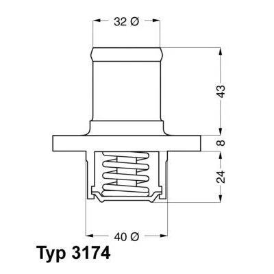 Billede af WAHLER 3174.89D Termostat 89 med pakning