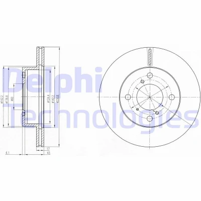 Billede af DELPHI BG3499 Bremseskiver 232 17 4 ventileret olieret ubehandlet uden hjullejer, ABS sensorring SUZUKI: Alto VI, Wagon R+ II Hatchback