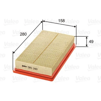Billede af VALEO 585280 Luftfilter 49 158 280 Filterindsats FIAT: Stilo Hatchback