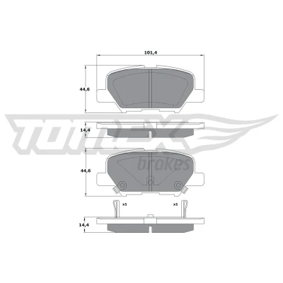 Billede af TOMEX brakes TX 17 30 Bremseklodser bagaksel med akustisk advarsel for slid MAZDA: 6 Stationcar, Sedan, Van / MITSUBISHI: ASX SUV
