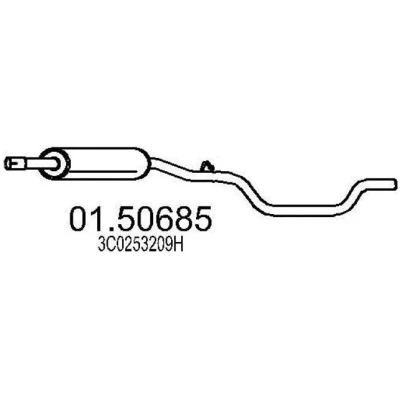 Billede af MTS 01.50685 Midterste Lyddæmper 1650 VOLKSWAGEN: Passat B6 Sedan, Variant