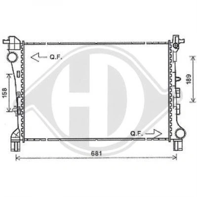 Billede af DIEDERICHS DCM2011 Radiator Aluminium 617 395 28 Climate Loddet køleripper
