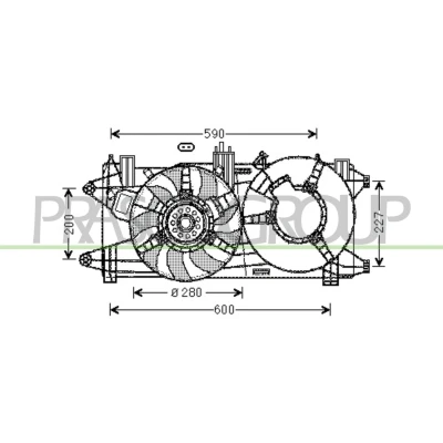 Billede af PRASCO FT909F006 Køleventilator 280 12 270 med kølerventilatorramme (karm)