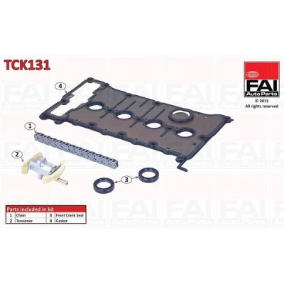 Billede af FAI AutoParts TCK131 Styrekædesæt med pakninger, uden tandhjul Simplex, Boltkæde AUDI: A4 B6 Avant, Sedan, B7 Sedan