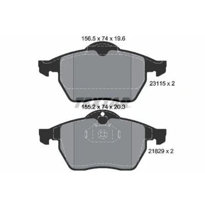 Billede af TEXTAR 2311502 Bremseklodser Forberedt til slidindikator SAAB: 9 5 Stationcar, Sedan, OPEL: Calibra A, Vectra B CC