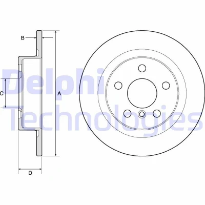 Billede af DELPHI BG4812C Bremseskiver 280 10 5 fuldstændigt coatet ubehandlet uden hjullejer, ABS sensorring BMW: X1, 2 Gran Tourer, Active Tourer
