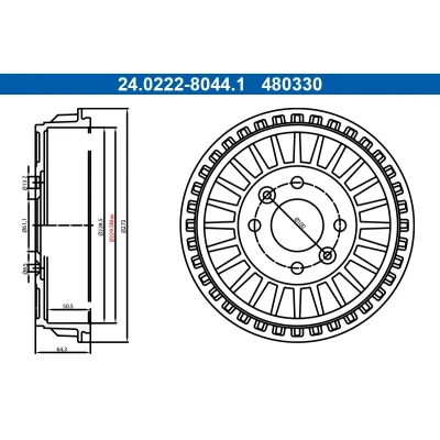 Billede af ATE 24.0222 8044.1 Bremsetromler 273,0mm RENAULT: Twingo 3