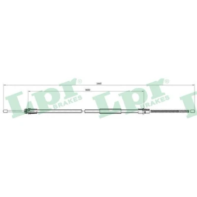 Billede af LPR C0752B Håndbremsekabel 1424/1020 Skive/tromle