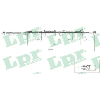 Billede af LPR C0518B Håndbremsekabel 1400/1165 Tromlebremse FIAT: Panda II Hatchback
