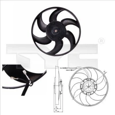 Billede af TYC 805 0004 Køleventilator 317 150 uden kølerventilatorramme (karm) PEUGEOT: 106 II Hatchback