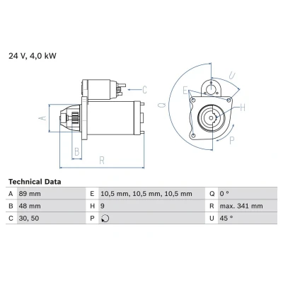 Billede af BOSCH 0 986 011 280 Starter 24 4 9