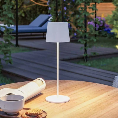 Billede af Paulmann LED bordlampe Gilo, hvid, plast, IP44