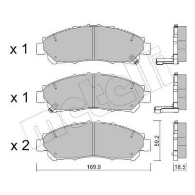 Billede af METELLI 22 1291 0 Bremseklodser med akustisk advarsel for slid