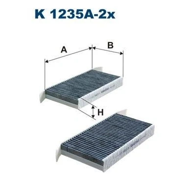 Billede af FILTRON K 1235A 2x Kabinefilter Aktivkulfilter 266 132 30 RENAULT: LAGUNA 3 Grandtour,