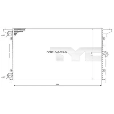 Billede af TYC 737 0014 Radiator 646 378 34 manuelt gear Mekanisk fuget køleripper