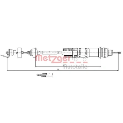 Billede af METZGER 11.2198 Koblingskabel med automatisk justering COFLE PEUGEOT: Partner I Combispace, Van, CITROËN: Berlingo / First Van