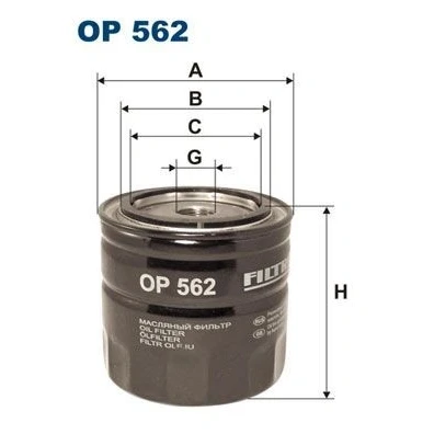 Billede af FILTRON OP 562 Oliefilter 3/4 16 UNF Påskruet filter TOYOTA: HILUX 6 Pick up, HIACE 3 Kasten, Corolla V FX Compact