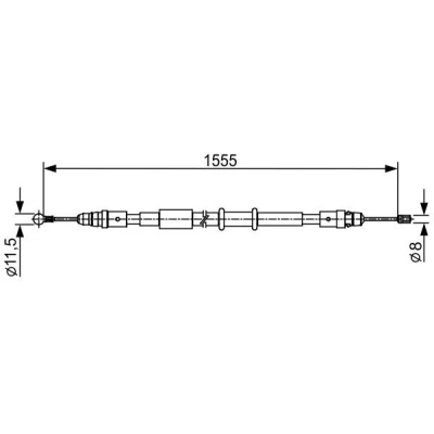 Billede af BOSCH 1 987 482 552 Håndbremsekabel 1555 RENAULT: MASTER 3 Bus