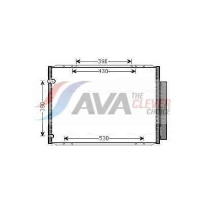 Billede af AVA COOLING SYSTEMS TO5573D Kondensator med tørrer 15,5mm 10,2mm Aluminium 511mm R134a LEXUS: RX II (XU30) 350 AWD, 2006 2008