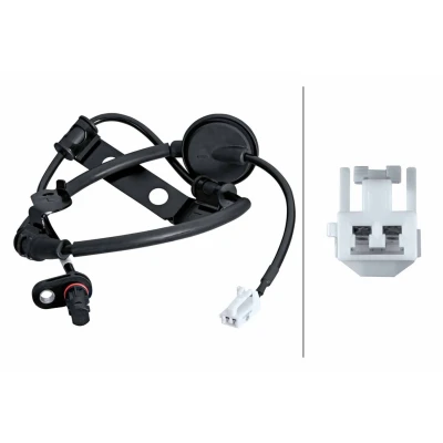 Billede af HELLA 6PU 358 251 081 ABS Sensor bagaksel med holdeklips på kablet Hall princip 2 polet 787mm HYUNDAI: i30 I Stationcar, Hatchback