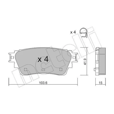 Billede af METELLI 22 1294 0 Bremseklodser med akustisk advarsel for slid