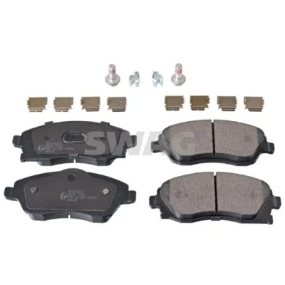 Billede af SWAG 40 91 6748 Bremseklodser foraksel med akustisk advarsel for slid befæstelsesmateriale OPEL: Meriva A, Corsa C Hatchback, Tigra Twintop