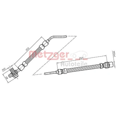Billede af METZGER 4116217 Bremseslange 153, 264 BMW: X5