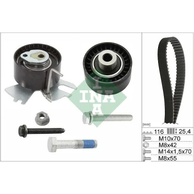 Billede af INA 530 0558 10 Tandremssæt 116 FORD: C Max 2, MONDEO 4 Turnier, S Mk1, PEUGEOT: 3008 I, 5008 407 Sedan, CITROËN: C4 I Grand Picasso