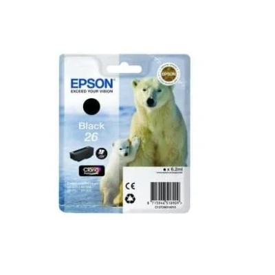 Billede af Epson 26 sort blækpatron 6,2ml C13T26014012 original