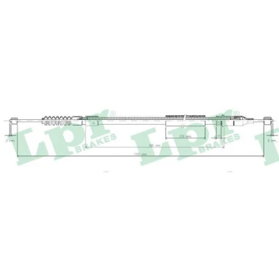 Billede af LPR C0555B Håndbremsekabel 1106/763 Tromlebremse OPEL: Corsa C Hatchback, Tigra Twintop