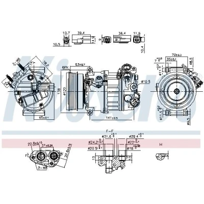 Billede af NISSENS 890593 Kompressor PXC16 12 PAG 46 YF R 1234yf VOLVO: XC60 I, V60 V70 3