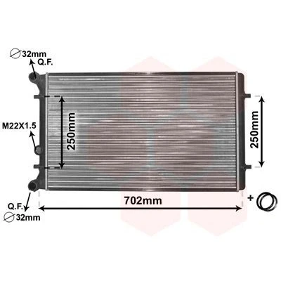 Billede af VAN WEZEL 03002155 Radiator Aluminium 650 415 34 *** IR PLUS med tilbehør Mekanisk fuget køleripper VOLKSWAGEN: Golf 4, 4 Variant