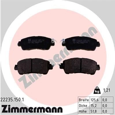 Billede af ZIMMERMANN 22235.150.1 Bremseklodser med akustisk advarsel for slid Billede svarer til leveringsomfang MAZDA: 2 Hatchback
