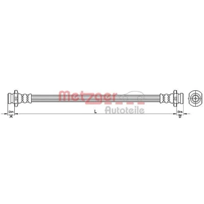 Billede af METZGER 4110393 Bremseslange 284 NISSAN: Note I, MICRA 3