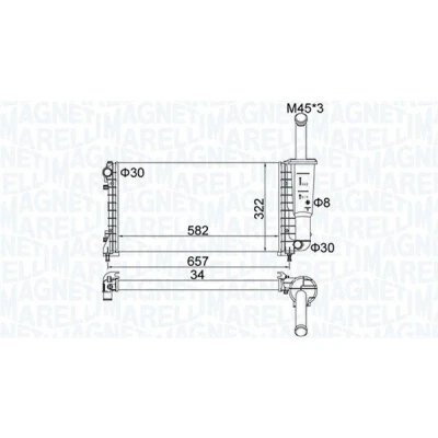 Billede af MAGNETI MARELLI 350213183700 Radiator 582 322 34 Mekanisk fuget køleripper