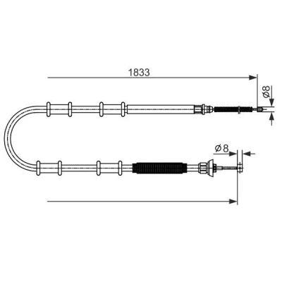 Billede af BOSCH 1 987 482 593 Håndbremsekabel 1833