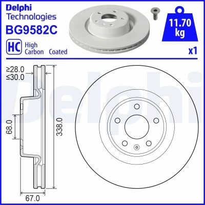 Billede af Bremseskive DELPHI BG9582C