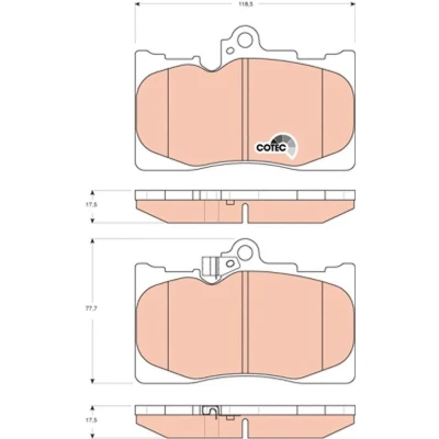 Billede af TRW COTEC GDB3398 Bremseklodser med akustisk advarsel for slid LEXUS: IS 3, 2