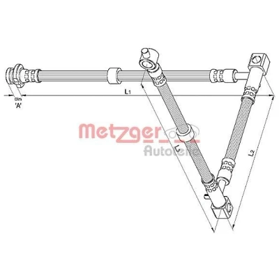 Billede af METZGER 4110395 Bremseslange 264, 175 NISSAN: Primera Hatchback, Stationcar, Sedan