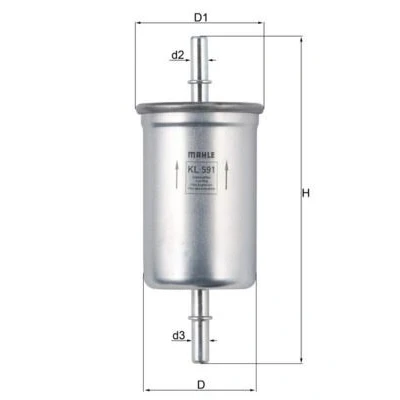 Billede af MAHLE ORIGINAL KL 591 Brændstoffilter Ledningsfilter 8 7,9 FORD: Transit Mk5 Ladvogn/Chassis