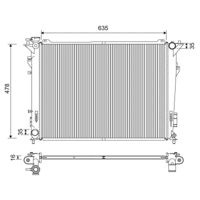 Billede af VALEO 701209 Radiator Aluminium 635 478 16