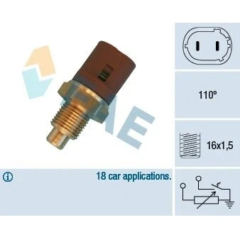 Billede af EPS 1.830.555 Kølevæsketemperatur Sensor Made in Italy OE Equivalent brun