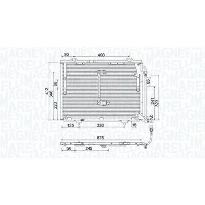 Billede af MAGNETI MARELLI 350203945000 Kondensator 588x408x16 408 588 16 MERCEDES BENZ: C klasse T modell, Sedan, SLK